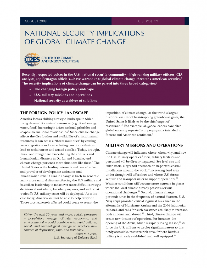 National Security Implications of Global Climate Change | Center for ...