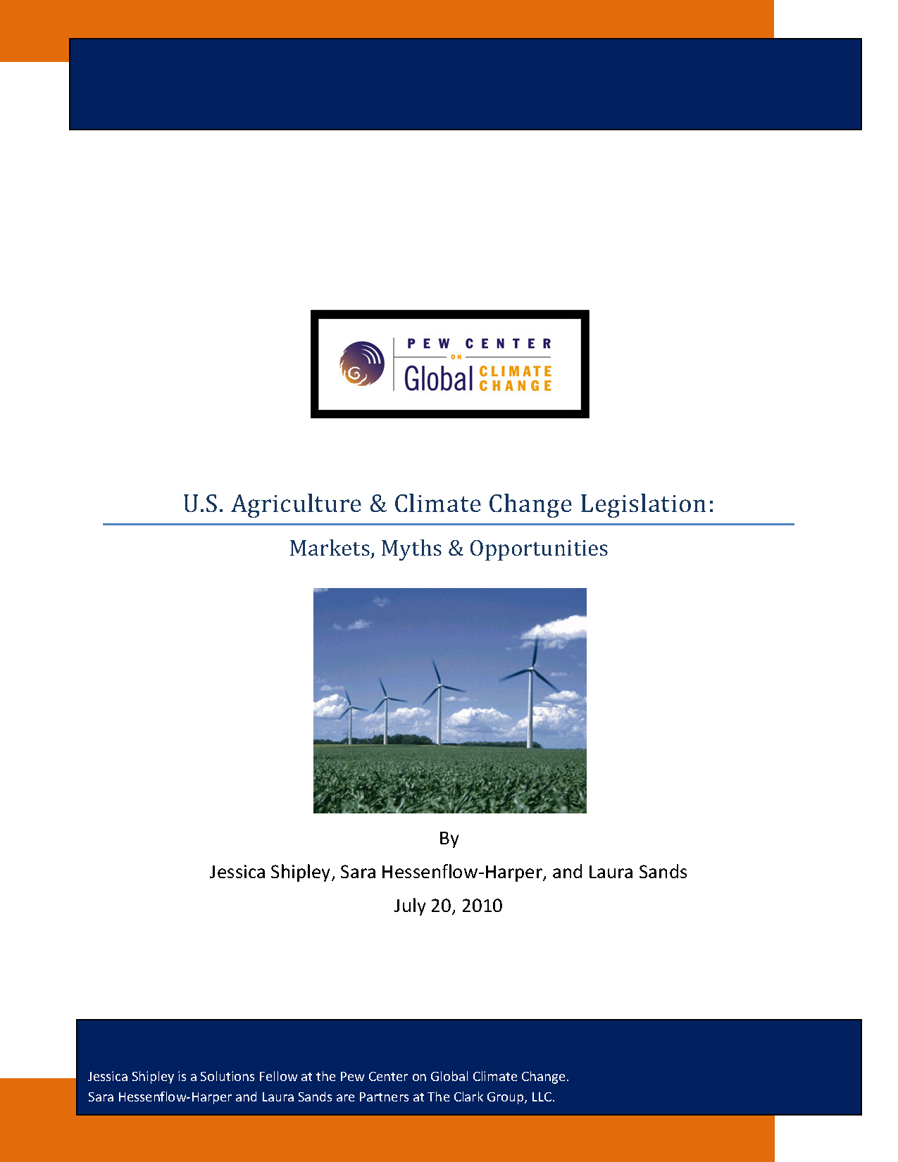 U.S. Agriculture & Climate Change Legislation Markets, Myths