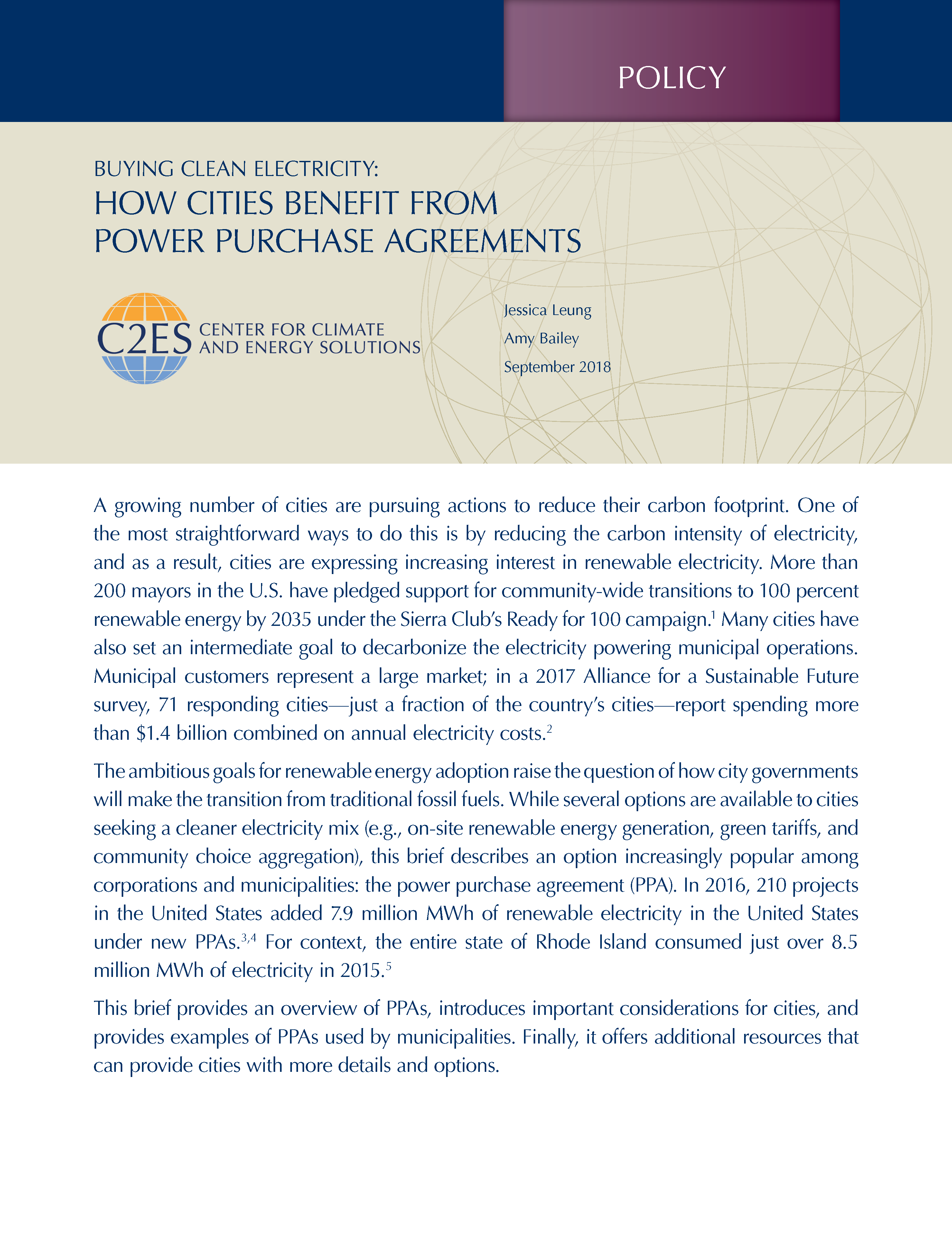 Buying Clean Electricity: How Cities Benefit From Power Purchase ...