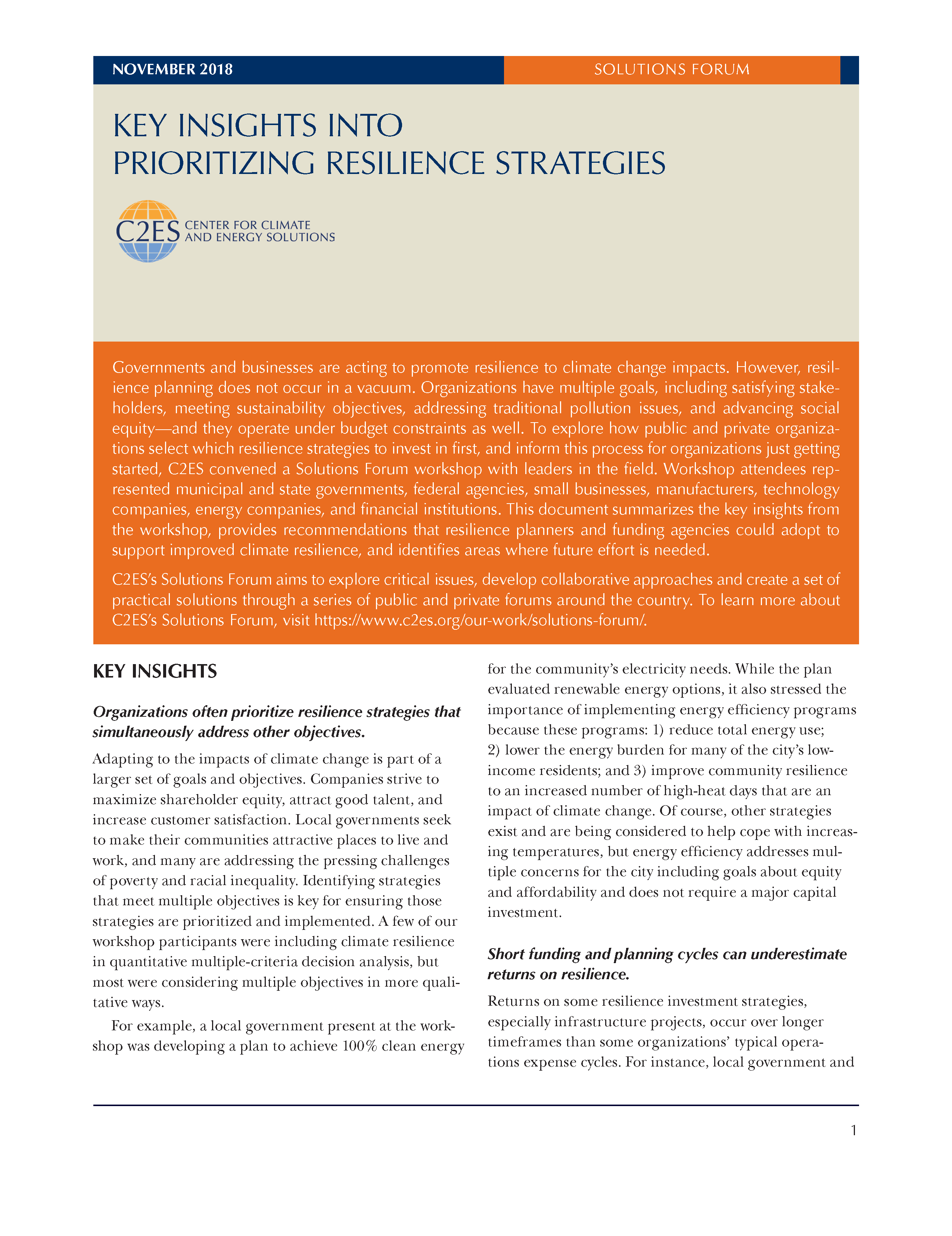 Key Insights Into Prioritizing Resilience Strategies - Center For ...