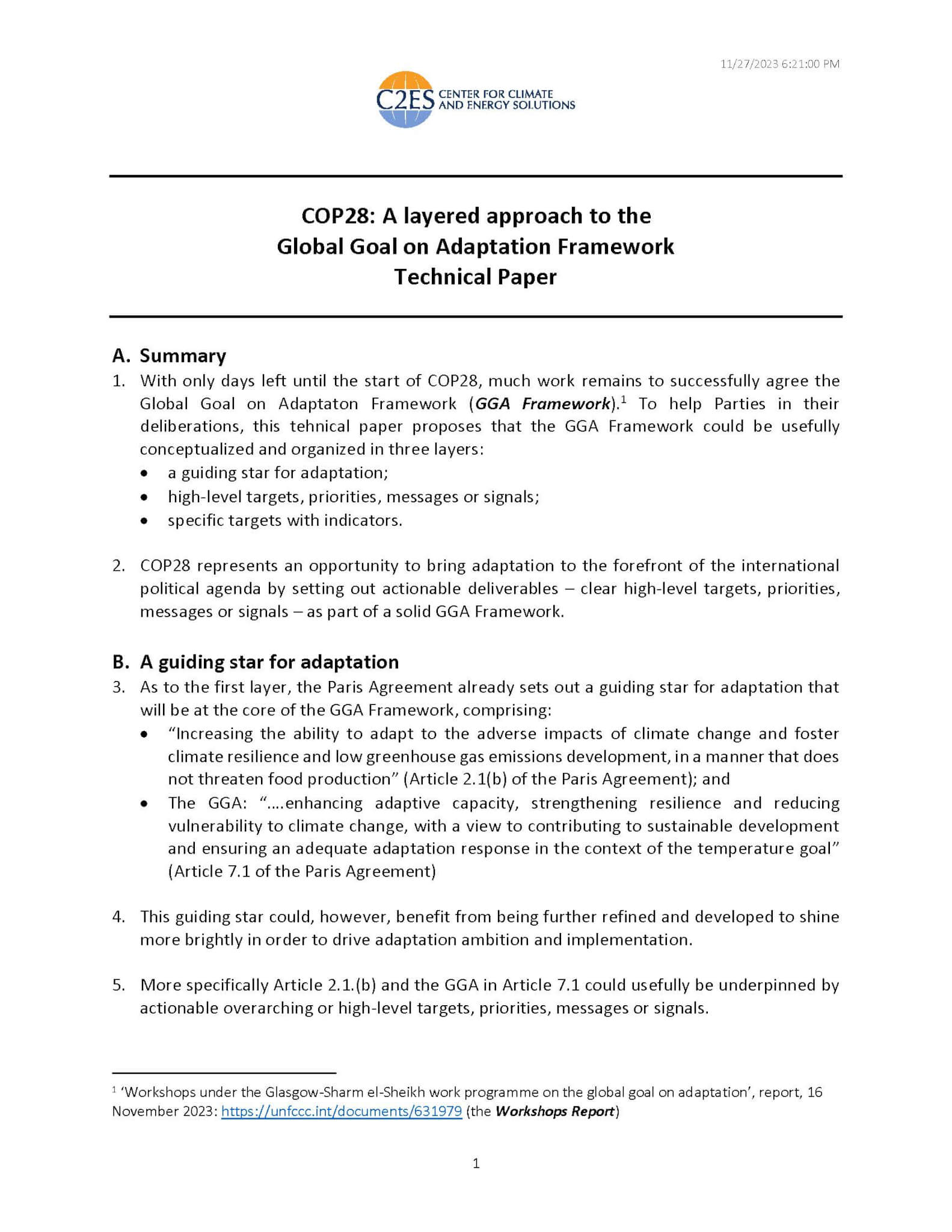 COP28: A Layered Approach To The Global Goal On Adaptation Framework ...